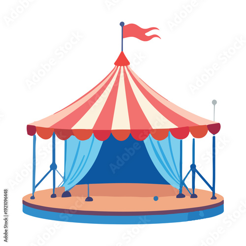 Circus tent icon. Funfair and carnival symbol.