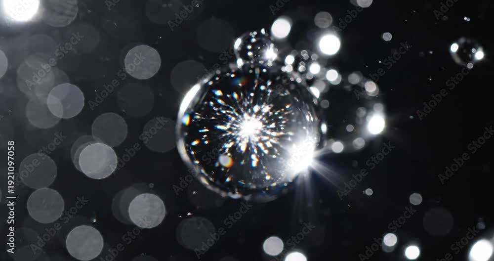 custom made wallpaper toronto digitalClose-up of shimmering water droplets suspended in the air against a dark background