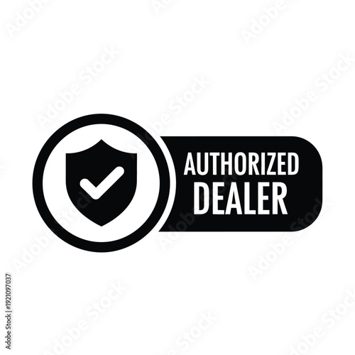 Vector illustration icon authorized dealer icon with shield and checkmark