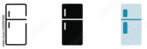 Fridge set icon featuring eating, food storage, kitchen appliance, household home concept, cold refrigerator symbol