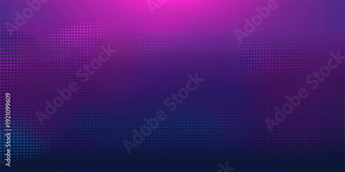 A futuristic digital wallpaper featuring an abstract purple and blue background with a glowing square grid pattern, blending tech-inspired light textures and vector lines for a bright motion design