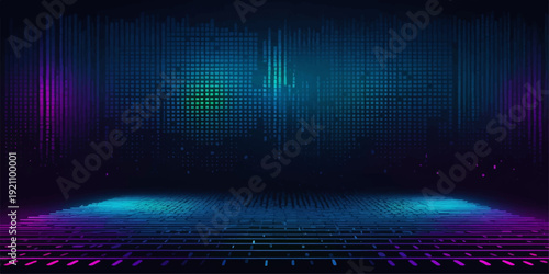 Abstract blue binary code background with futuristic glowing digital wave patterns and tech vector lines on a dark motion wallpaper design