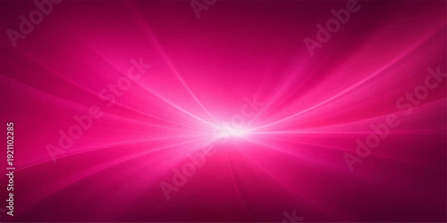 A bright abstract pink and purple background design features a shiny star burst of light energy and glowing blue laser rays exploding like a disco flare in the night sky