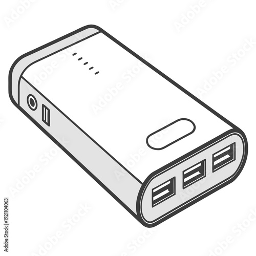 Minimal Power Bank Vector Icon Two Tone Flat Design
