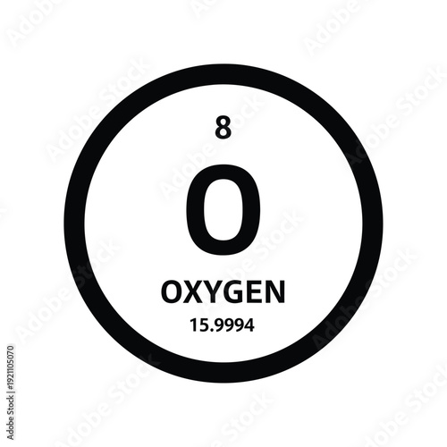 Vector illustration icon oxygen element symbol icon on periodic table