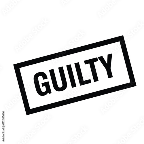 Vector illustration icon black rubber stamp with guilty text