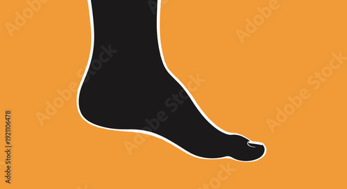 Human Foot Silhouette Graphic Illustration.