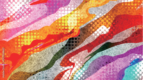 網点　カラフル　抽象的　模様　背景