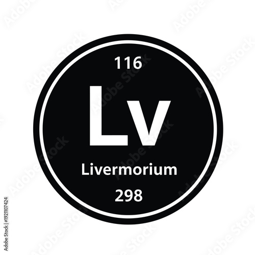 Vector illustration icon livermorium element symbol icon, atomic number and weight, chemistry