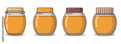 Honey jar line art outline illustration representing natural honey, farmhouse product, healthy sweetener
