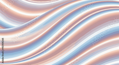 A wavy abstract image with striped layers of warm and cool tones