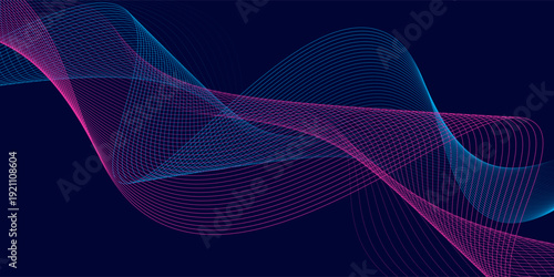 Abstract background design with diagonal blue and pink or purple line pattern. Vector horizontal format for digital luxury business banner, contemporary cover, luxury premium.