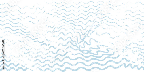 Seamless Wave Pattern, Hand drawn water sea vector background. Wavy beach print, curly grunge paint lines, watercolor stripes. Realistic 3d bubble background.