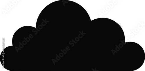 Minimalist black cloud silhouette vector icon
