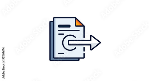 Document with outbound arrow icon representing data transfer or outgoing information