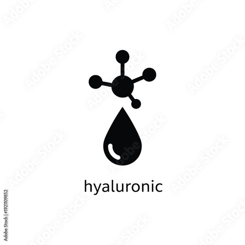 Vector illustration icon hyaluronic acid molecule and drop icon on for skincare and beauty concepts