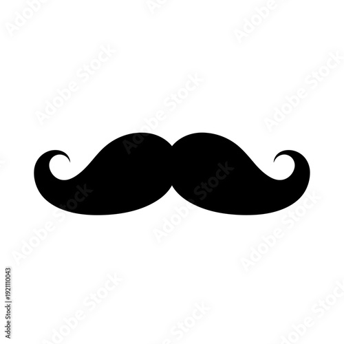 A classic handlebar style mustache illustration on a white background