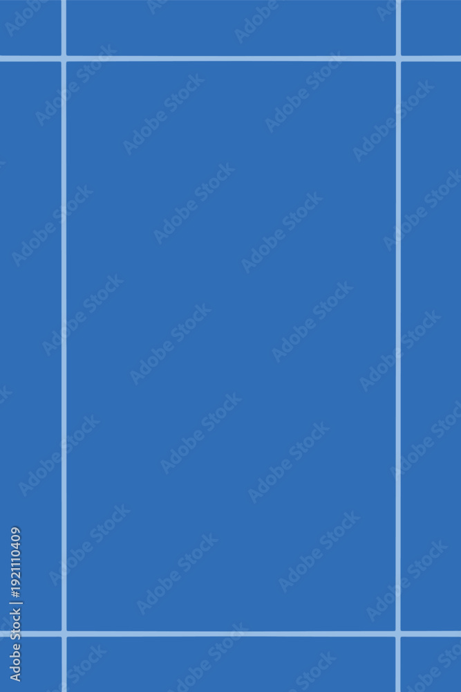 Fototapeta premium Minimalist Cerulean Blue Background with White Grid Line Corner Borders