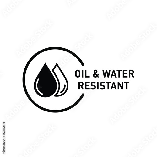 Vector illustration icon oil and water resistant logo emblem with droplet icon