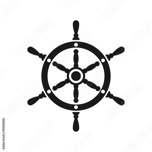 ship steering wheel icon vector