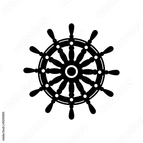 ship steering wheel icon vector