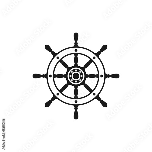 ship steering wheel icon vector