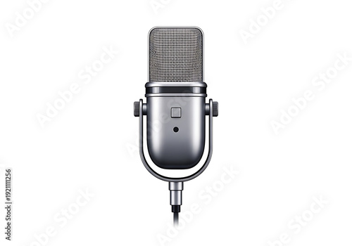 Studio microphone in minimal 3D vector hybrid style