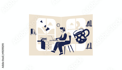 Dedicated Professional Optimizing Productivity with Remote Work Setup and Digital Tools