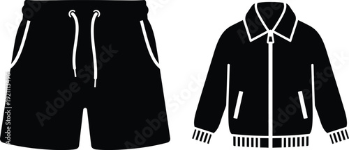Black sportswear set with white accents