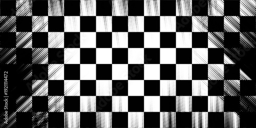 Racing flag grunge design of vector car race sport, auto rally and motocross. Eps 10