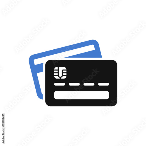 Credit card icon. Flat credit card icon design for online payment, banking app, and financial services