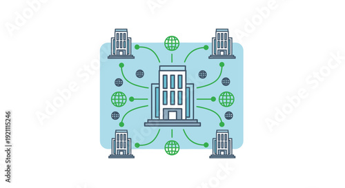 Global Business Network, Corporate Branches, Multinational Company Concept