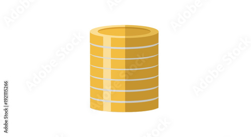 Gold Coins Stack Icon - Financial Wealth and Savings Concept