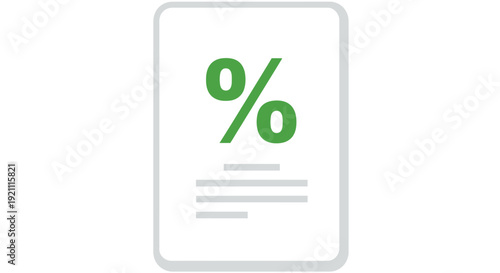 Percentage Sign on Document - Finance and Business Concept