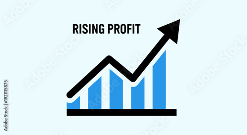 Rising Profit Chart with Upward Arrow: Business Growth and Success
