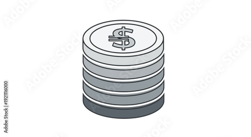 Stack of US Dollar Coins, Financial Wealth and Investment Concept
