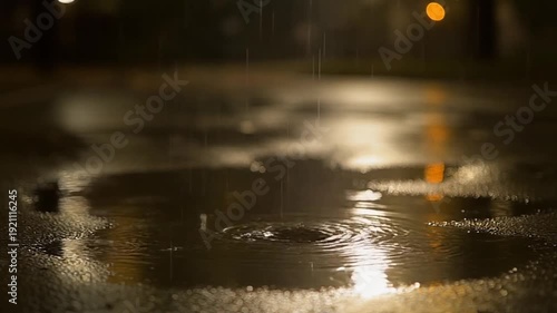 Rainy Night Street with Reflections