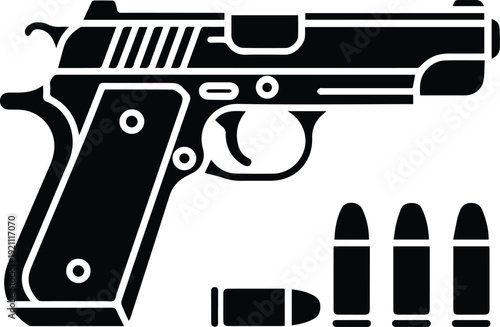 Forensic evidence handgun and cartridge arrangement