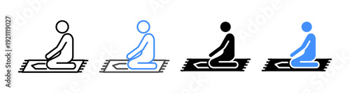 Muslim Praying Salat Icon Vector Illustration