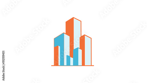 Modern Abstract Cityscape with Geometric Buildings. Free Download Modern Abstract Cityscape with Geometric Buildings. - GFXLoad