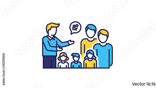 Family therapy session illustration