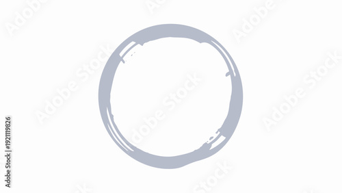 Grey Brushstroke Circle Isolated on White