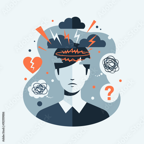 Man Depicting Mental Stress and Emotional Turmoil