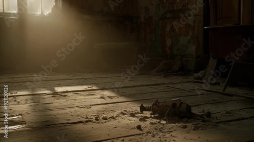 Abandoned Room with Sunlight and Debris