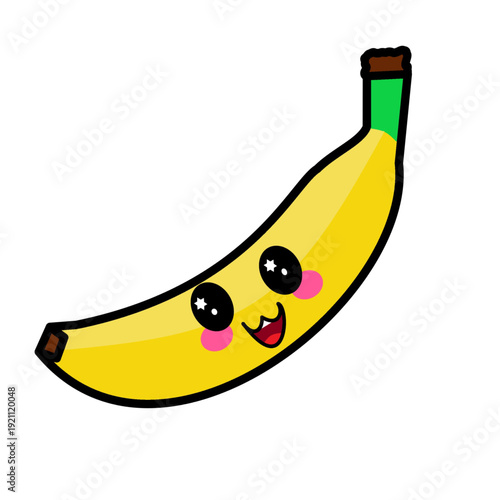 banana fruit kawaii design useful for making stickers graphics worksheets flash card for kids printable.eps