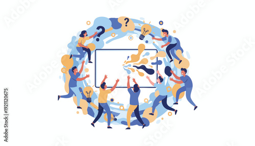 Unlocking Innovation: Diverse Team Collaborating on Digital Ideas and Solutions