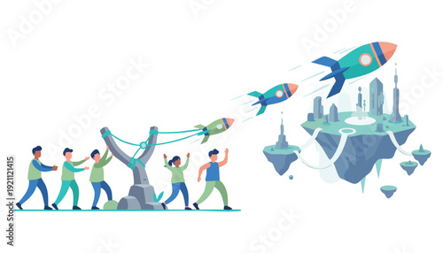 Propelling Business Innovation: Collaborative Team Launching Future Success