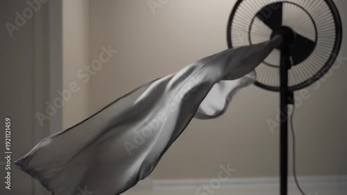 Fabric Blowing in Front of Electric Fan