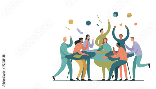 Dynamic Diverse Team Celebrating a Strategic Project Milestone with Innovative Collaboration