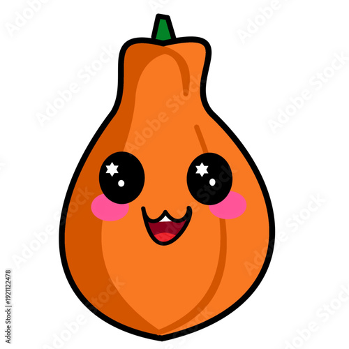 papaya fruit kawaii design useful for making stickers graphics worksheets flash card for kids printable.eps
